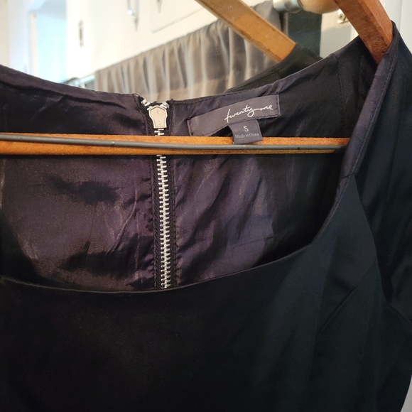 Black Satin Short Dress - Picture 3 of 4